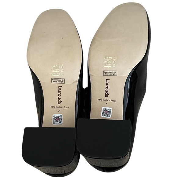 Larroudé Larroude Blair Block Pump In Black Patent Size 7 - Picture 7 of 10